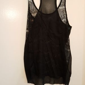 SOLD Juniors Medium Black Lace Racerback